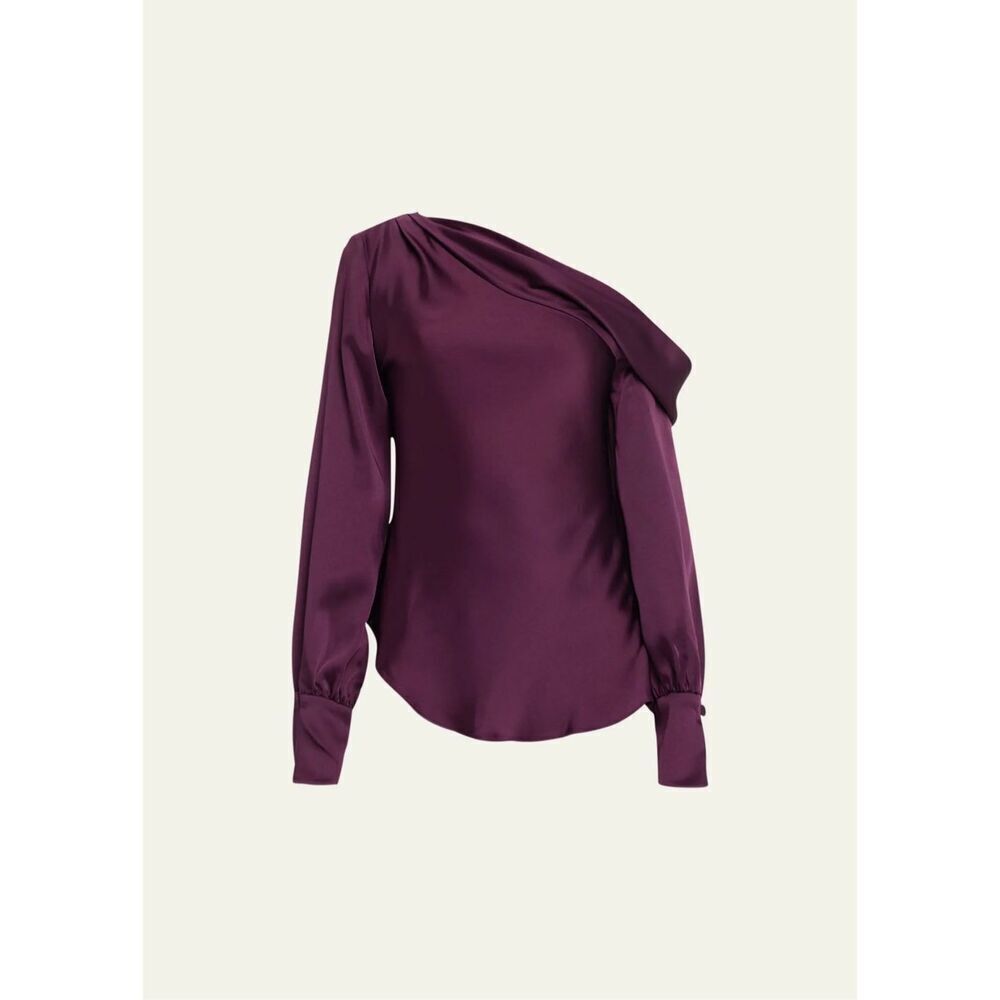 Jonathan Simkhai Purple One-Shoulder Blouse